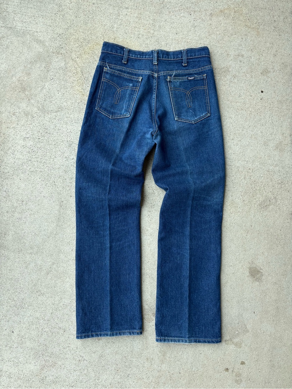 Vintage 70s 80s GWG Made in Canada Blue Tab Denim Jeans Dark Wash 31x30